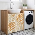 thumbnail image 3 of Orange Beige Abstract Cabinet Curtain 35"Wx35"L, Dustproof Under Sink Skirt with Self Adhesive Tape, Modern Ombre Vintage Art Cabinet Curtain Cover for Kitchen Sink, Bathroom Vanity, Laundry Room, 3 of 9
