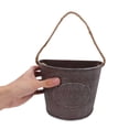 thumbnail image 5 of WEAVILUX Rustic Iron Grey Hanging Planter Set of 1, Retro Decor for Indoor and Outdoor Use, 5 of 6