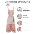 thumbnail image 4 of FEOYA Womens Pinafore Apron Dress Cooking Cotton Apron Kitchen Apron Lace Cute Aprons Home Loose Smock for Gardening Chef Baking Art Painting Pink, 4 of 6