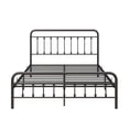 thumbnail image 4 of Queen Size Metal Platform Bed Frame, Victorian Style Bed Frame with Headboard, Footboard, Under Bed Storage, No Box Spring Needed, Black, 4 of 5