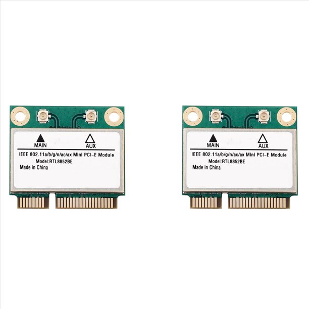 2X RTL8852BE Tarjeta de Red WiFi 6 1800Mbps BT 5.2 Inalámbrica de Doble Banda MiniPCIe 802.11ac/Ax 2.4G/5Ghz -MIMO para Win 10 Pcie