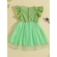 thumbnail image 3 of Bagilaanoe Toddler Baby Girl Summer Dress Floral Ruffle Short Sleeve A-line Princess Dresses 12M 18M 24M 3T 4T 5T Kid Layered Tulle Patchwork Skirt, 3 of 8