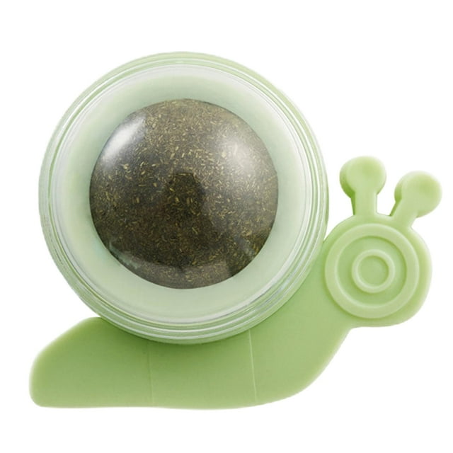 Juguete giratorio de bola de hierba gatera, juguete para masticar, con tapa, bolas comestibles seguras para lamer, juguetes saludables para gatos para - verde Sunnimix Juguetes de pared de hierba gatera