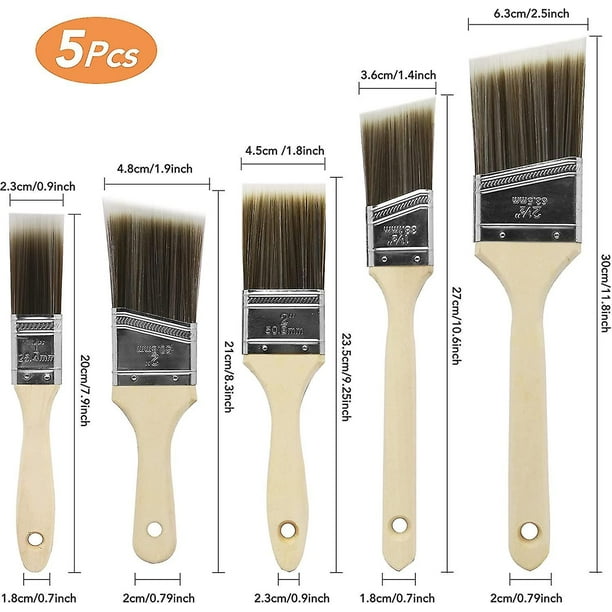 Pincel Plano Profesional (40mm, Fibra Sintética) Ideal Para