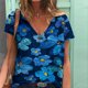 thumbnail image 2 of Moda Mujer Cuello en V Manga corta Impresión Jersey Blusas sueltas Tops Camiseta OAVQHLG3B Store lin121212, 2 of 4