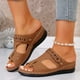 thumbnail image 2 of MKLEKYY Sandalias deportivas para Mujer, Zapatos de Verano Lisos Informales Con Punta Abierta y Cuñas, Cómodos Zapatos de Playa, Sandalias, Zapatillas, 2 of 5