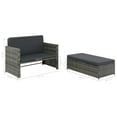 thumbnail image 2 of vidaXL 2 Seater Sofa Patio Deck Wicker Sleeper Sofa with Cushions PE Rattan, 2 of 23
