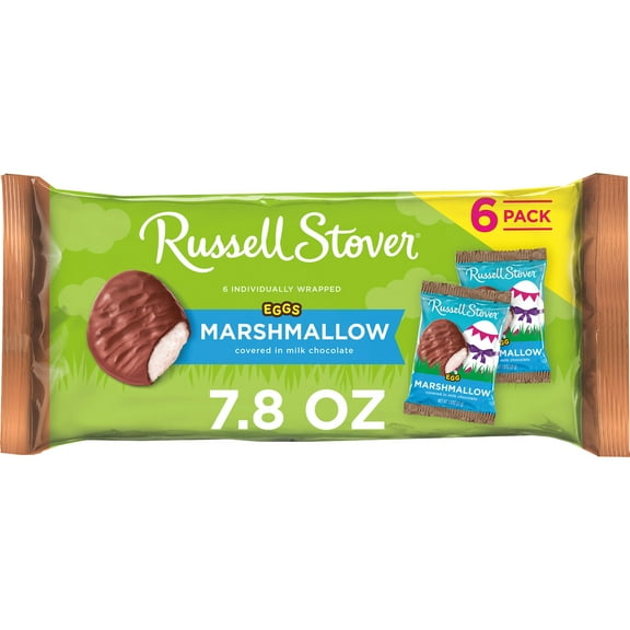 RUSSELL STOVER Easter Marshmallow Milk Chocolate Easter Eggs 6 Pack, 7.8 oz.