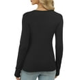 thumbnail image 4 of PFRNLF Womens Ribbed Long Sleeve Tops Summer Casual Slim Fitted V Neck Basic Tee Shirts, 4 of 9