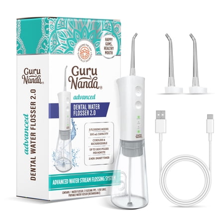GuruNanda Advanced Dental Water Flosser 2.0 (300ml) - White
