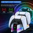 thumbnail image 3 of PS5 Controller Charging Station，PlayStation Charging Dock for PlayStation 5 Dualsense Edge with LED & RGB Mode,Overcharge Protection Fast Controller Charging Station Stand Skin, PS5 Accessories-White, 3 of 10