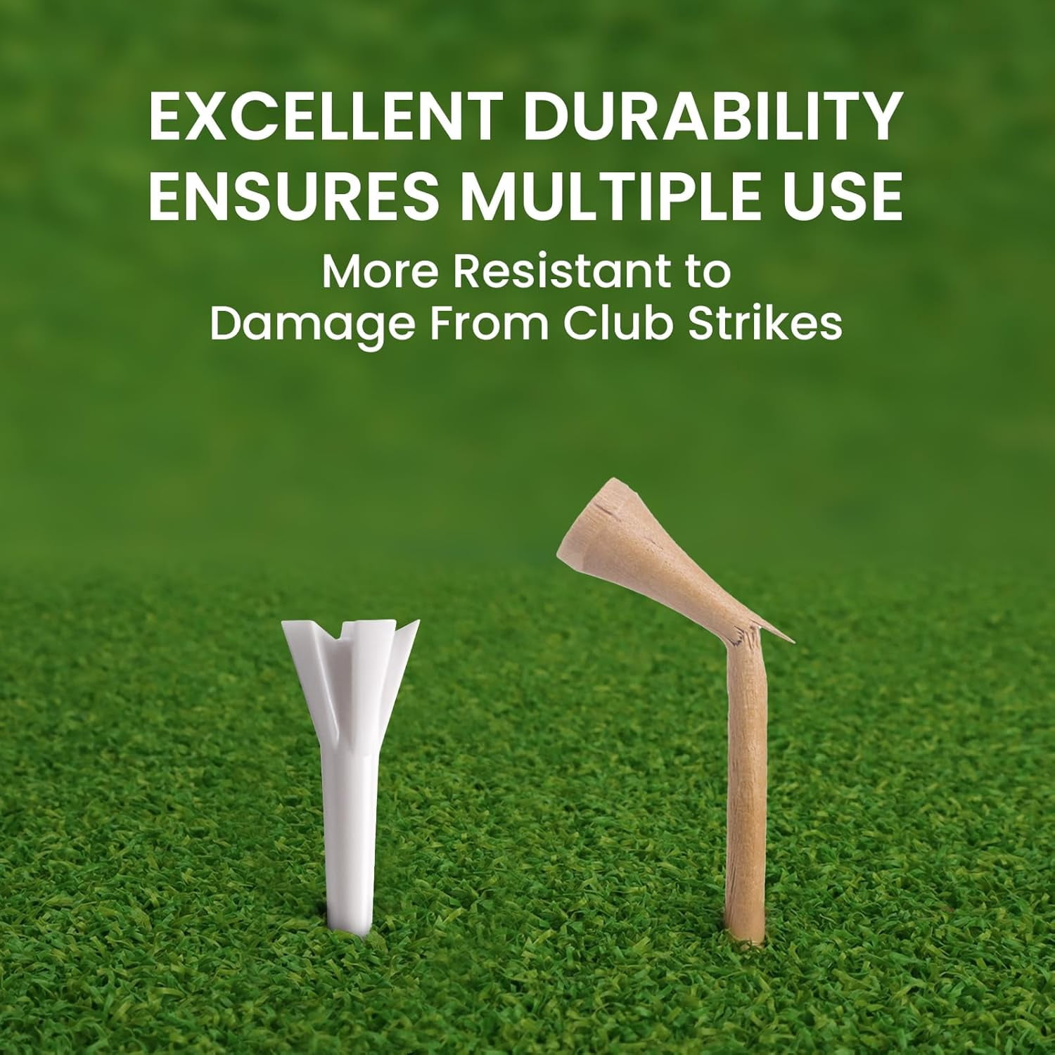 ABPETE Golf Tees Plastic 1 1/2 inch Value 300 Pack, Upgrade More Unbreakable Bulk Stable Reduce Friction Side Spin Tee for Men Women Ladies
