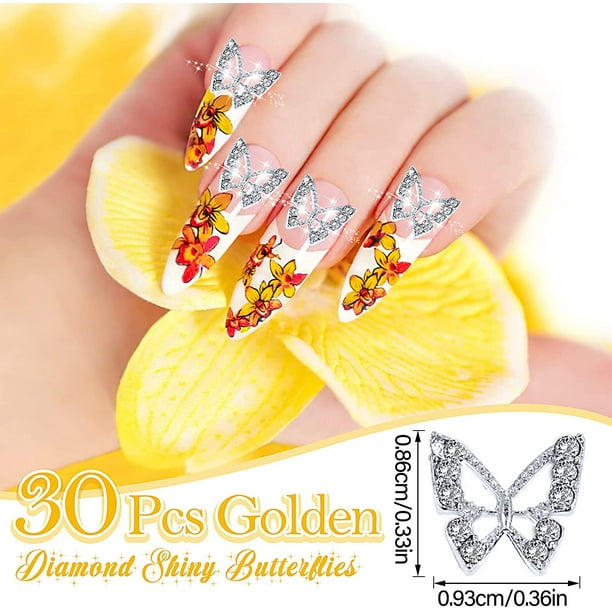 10pcs Crysal Big Gemstone Nail Charms Alloy 3D Nail Decoration Rhinestone  Gold Nail Jewelry for Designer DIY Long Nail Art Manciure Accessories  Supply