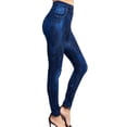thumbnail image 4 of Clearance!Outfmvch Jeans for Women Straight Leg Jeans Barrel Jeans Women's Stretch Slim Fit Faux Denim Leggings Hip Womens Jeans Blue M, 4 of 9