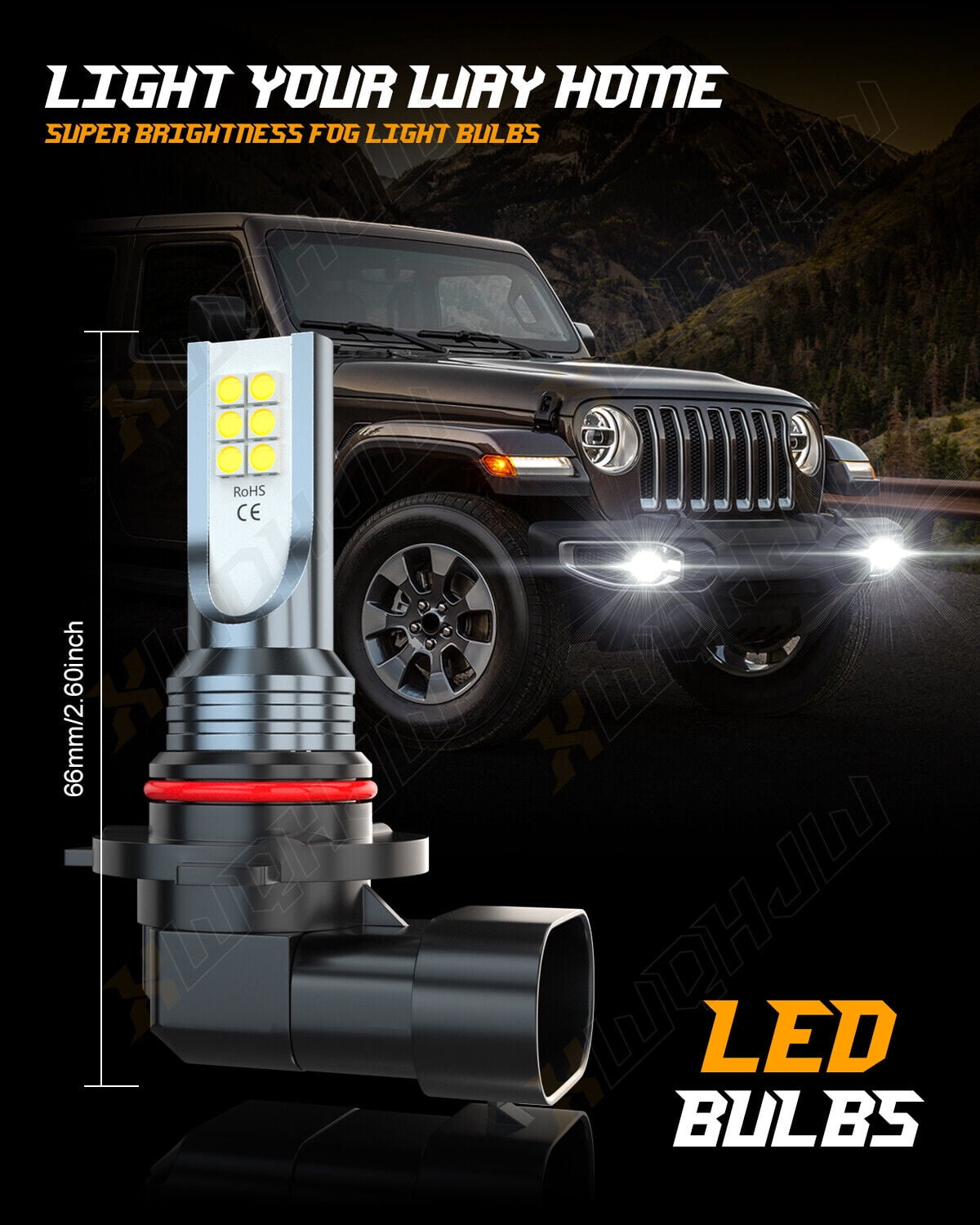 Kit De Bombillas Led H7, Bombillas Antiniebla Para Coche, 55w