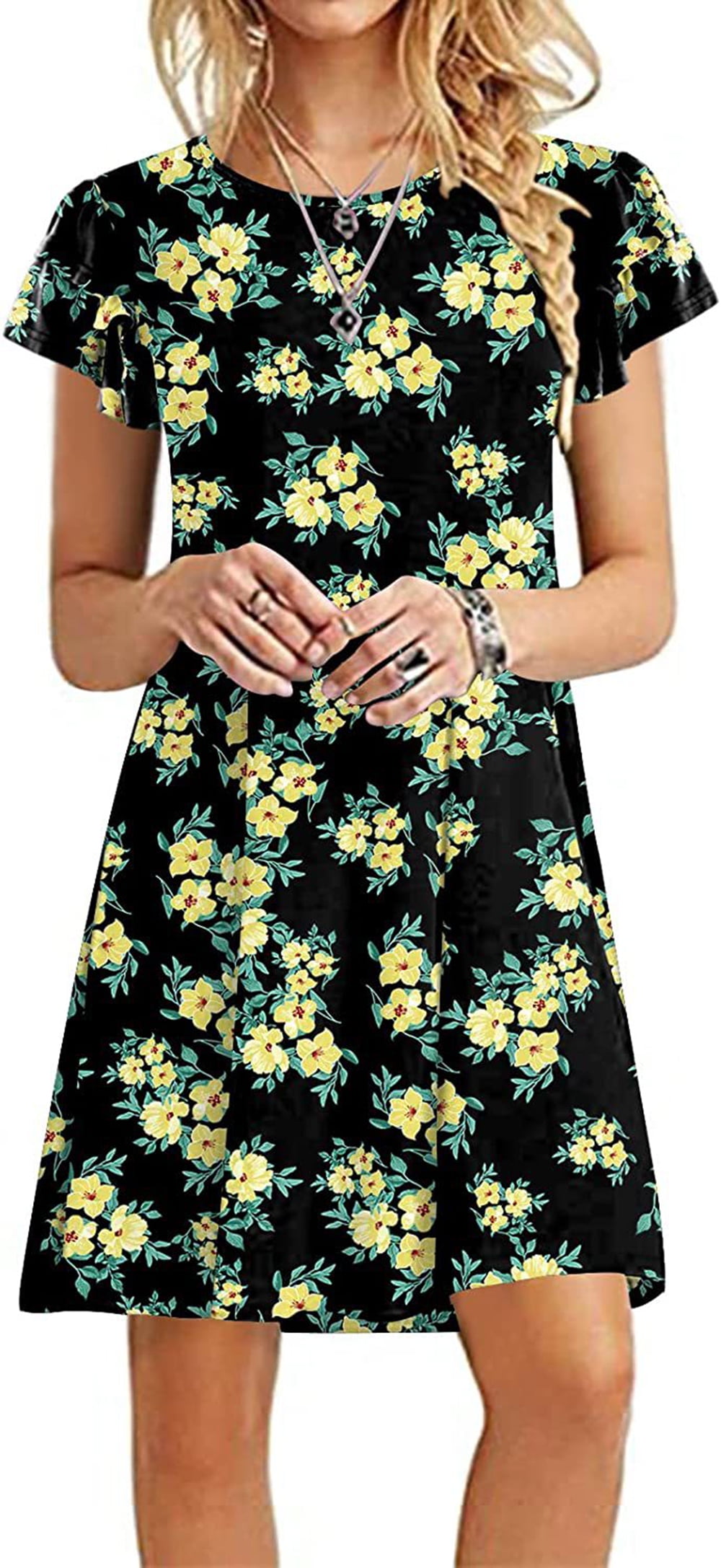 Summer Dresses Women 2023 Mini Dresses Summer Casual Ruffle Short