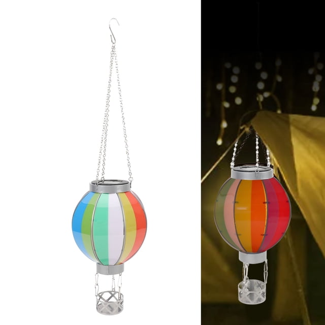 Luz Colgante Solar, Llama parpadeantente fácil de instalar una linterna solar con globo de aire caliente de ahorro de energía para ahorro de energía decora para el porche de