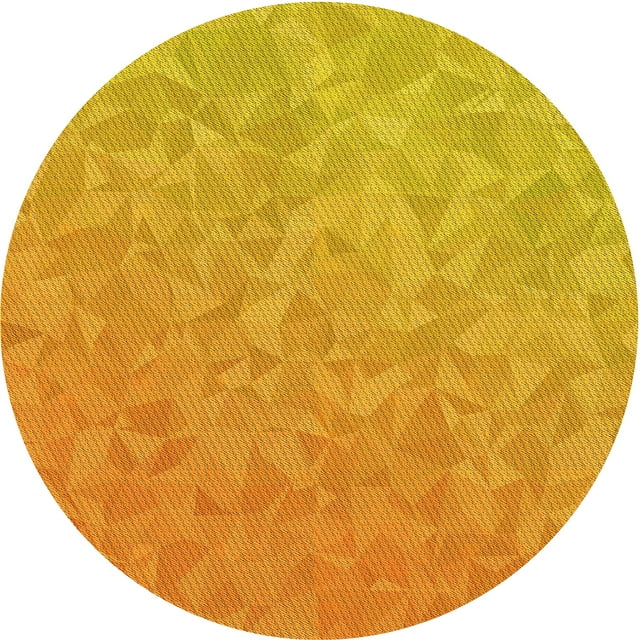 Ahgly Company Tapis Rond Lavable en Machine Intérieur Transitionnel Orange Néon, 4 Pieds Rond