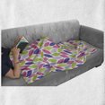 thumbnail image 5 of Natural Soft Flannel Fleece Throw Blanket, Pattern of Leaf Natural Botanic Illustration Creativity Ornate, Cozy Plush for Indoor and Outdoor Use, 70" x 90", Pink Purple Lime Green, by Ambesonne, 5 of 5