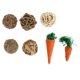 thumbnail image 1 of EeaseMX 7 bolas de paja tejidas para entrenamiento de mascotas, juguetes para conejos, loros, molares y zanahorias., 1 of 7