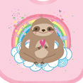 thumbnail image 4 of Inktastic Sloth Yoga Rainbow Girls Baby Bib, 4 of 4