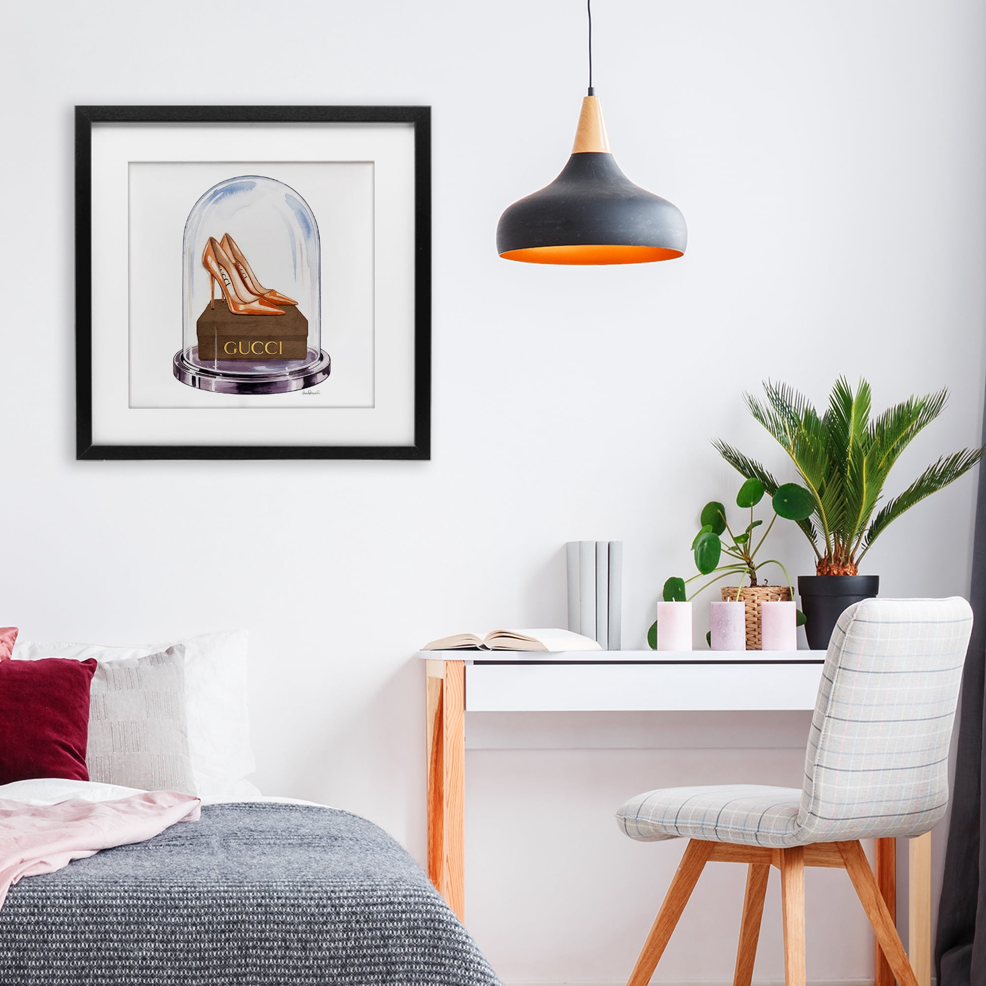 Stupell Industries Satin Heels in Bell Jar Black Framed Print Under Glass, design by Amanda Greenwood