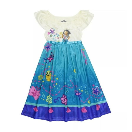 Disney Encanto Mirabel Toddler Girl's Fancy Floral Silk Nightgown, Size 3T