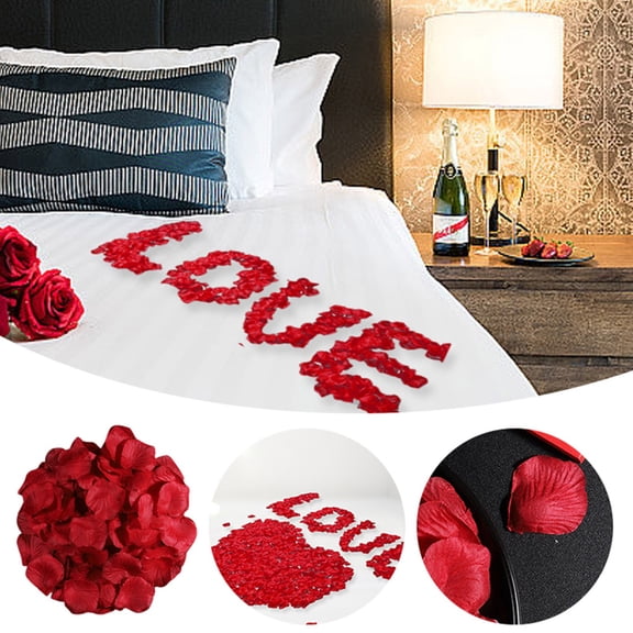 Tkrady100 PCS Dark-Red Silk Rose Petals for Valentine's Day,Romantic Night,Wedding,Proposal Anniversary Flower Decorations(Separated,Scented)