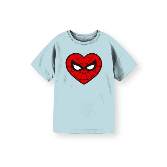 Spider-Man Girls Heart Eyes Graphic Tee with Short Sleeves, Sizes 4-16