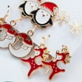 thumbnail image 4 of Visland 6Pairs/Set Christmas Earrings Festive Enamel Geometric Decoration Jewelry Gifts Xmas Tree Elk Snowman Santa Claus Ear Studs Dangle Earrings, 4 of 4