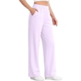 thumbnail image 6 of Khunlpohl Womens Fleece Sweatpants Straight Leg Elastic Waist Sports Pants with Pockets Plain Loose Casual Sweatpant, 6 of 8