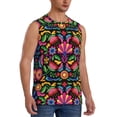 thumbnail image 2 of Disketp Colorful Floral Embroidery Mexican Sleeveless Tshirts For Men, Muscle Shirts For Men Dry Fit Tank Top-Medium, 2 of 8