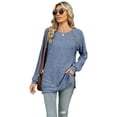 thumbnail image 1 of KYAIGUO T-Shirt Décontracté à Manches Longues pour Femmes Tunique Chandail en Molleton Hauts S-2TG Col Rond T-Shirts Blouses, 1 of 9