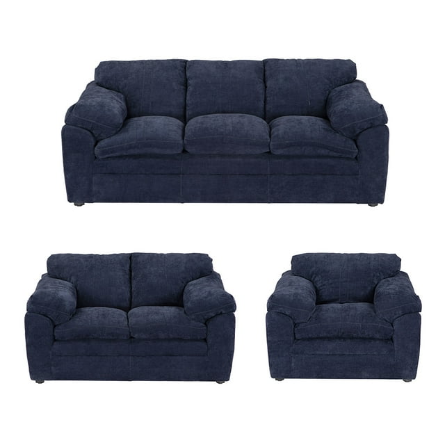 Sala 3-2-1 DICASA Aston (Sofá, Love Seat y Sillón) Azul para Sala