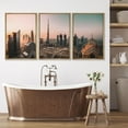 thumbnail image 3 of PixonSign Framed Canvas Print Wall Art Set Futuristic Skyscraper Dusk Sunset Cityscape Urban Architecture Photography Realism Scenic Landscape Decorative Colorful for Bedroom - 16"x24"x3 Natural, 3 of 5