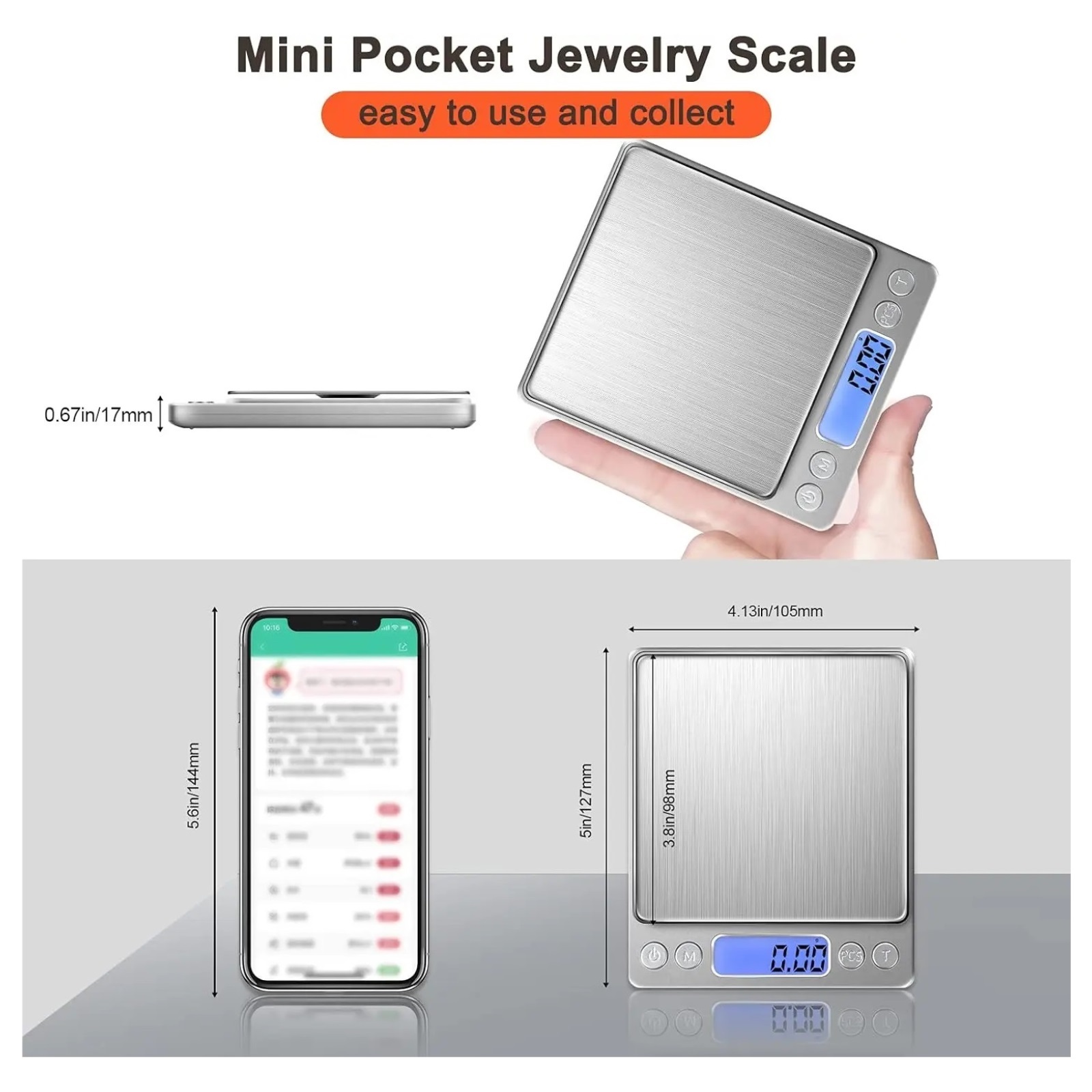 Digital Scales Balance Precision LCD Personal Jewelry Weighing Gram Pocket Coffee Scale for Kitchen ,High-Precision Weighing Technology