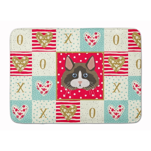 Ragdoll Cat Love Machine Washable Memory Foam Mat Red
