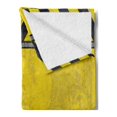 thumbnail image 2 of Construction Soft Flannel Fleece Blanket, Under Construction Design Rusty Grunge Working Site Sign Rough Display, Cozy Plush for Indoor and Outdoor Use, 50" x 60", Yellow Green Black, by Ambesonne, 2 of 5