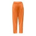 thumbnail image 7 of FRSASU Women's Two Piece Sets Solid Color Casual Loose Crewneck Long Sleeve Tops Wide Leg Pants Orange, 7 of 7