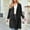 Black, variant on Women's Winter Fashion Trench Coat Windbreaker Double Breasted Overcoat Long Sleeve