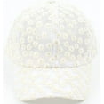thumbnail image 2 of CoCopeaunts Women Baseball Cap, Adjustable Hollow Lace Hat Stylish Daisy Sun Hat Lightweight Baseball Hat for Summer Spring, 2 of 3