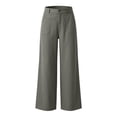 thumbnail image 4 of Casual Dress Pants Elastic Waistband Solid Long Trousers Work Slacks Straight Leg Pull On Pants(GY1,S), 4 of 5