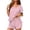 Pink, variant on TIANZEN Women's Casual Solid Color Sleepwear Set With Bowknot Trim Short Sleeve Short Pajamas For Home Relaxation Spring Summer Nightwear Comfortable Outfit Womens Organic Pajamas