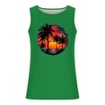 thumbnail image 4 of Dagegui Mens Hawaiian Tank Tops Summer Beach Sleeveless Vacation Shirts Muscle Gym Vest Palm Tree Graphic Tank Top Green XL, 4 of 5
