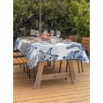 thumbnail image 3 of Outdoor Tablecloth with Umbrella Hole for Patio/Picnic/Party/Camping, Coastal Blue Coral Waterproof Table Cloth Rectangle Table Cover Washable, Summer Ocean Starfish Nautical Vintage (60"x 84"), 3 of 8