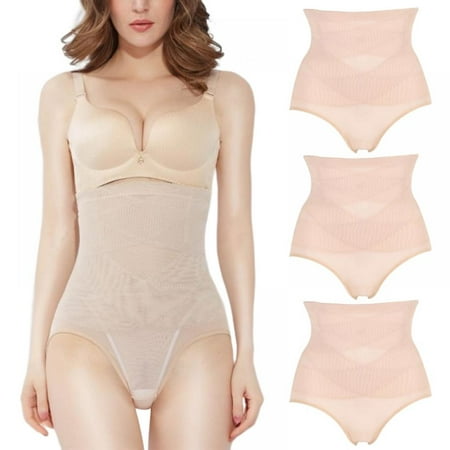 Women Butt Lifter Shapewear Hi-Waist Double Tummy Control Panty Waist Trainer Body Shaper  3 Pack