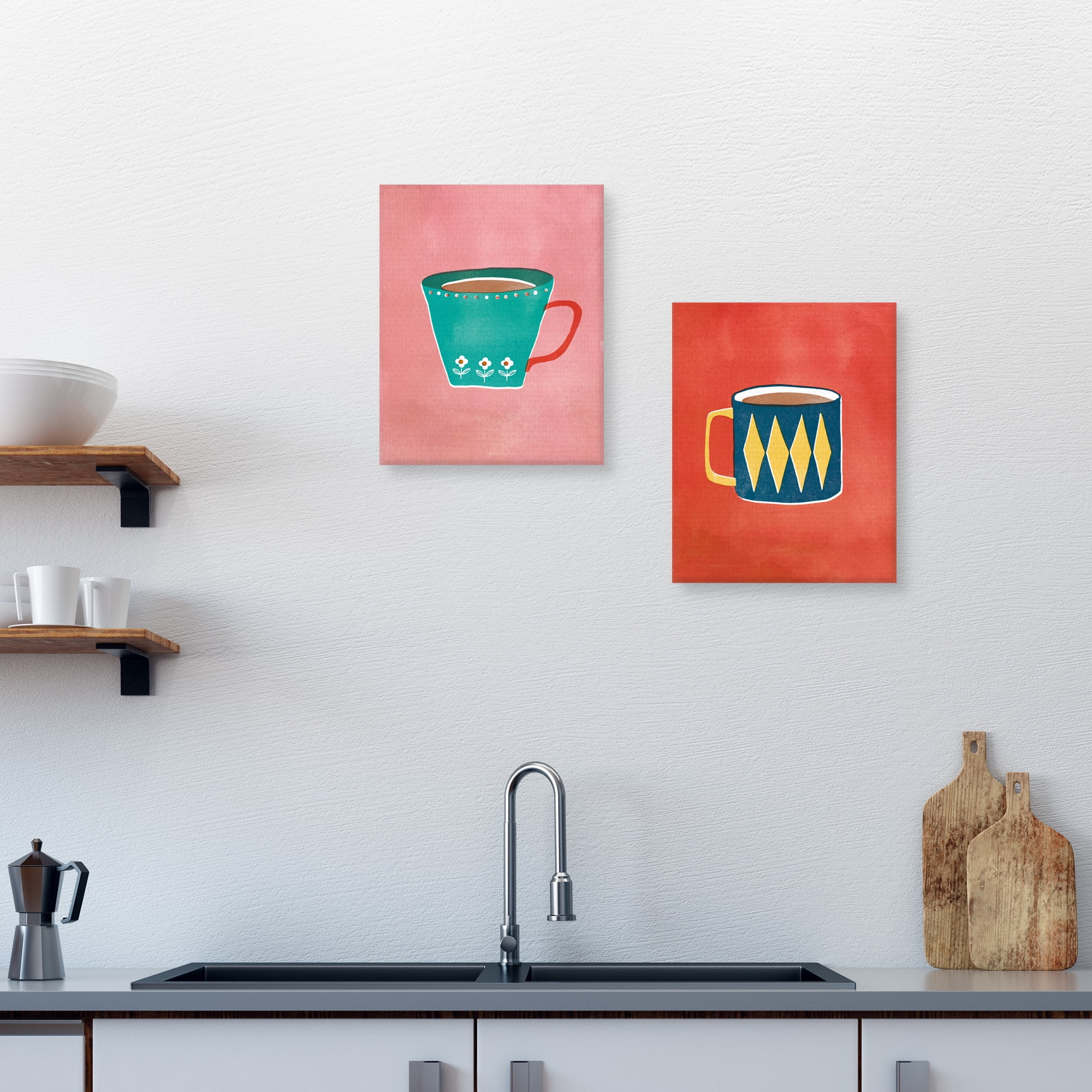 Simple Things Coffee & Tea by Clara Wells Set of 2 Canvas Art Prints
