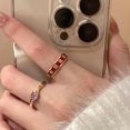 thumbnail image 3 of Anillo de apertura con esmalte que cae vintage para mujer, diseño de nicho único, anillo de dedo para pareja con sentido del lujo ligero y de alta calidad, 3 of 5