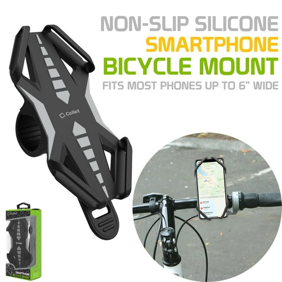 Cellet Universal Bike Phone Mount, Bicycle Holder Mount Compatible with iPhone 15, 14, 13, 12, 11, X, SE Series, Galaxy Z Fold4, A23, S24 Plus, S24 Ultra and more