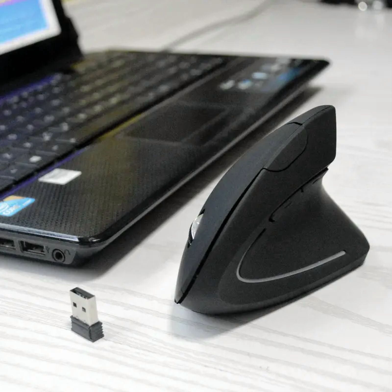 JSY-5 2.4G USB Dual Side Scroll Wheel Mouse For Gamer Computer Laptop Rechargeable Gaming Mouse 1200DPI Ergonomic Vertical Mouse